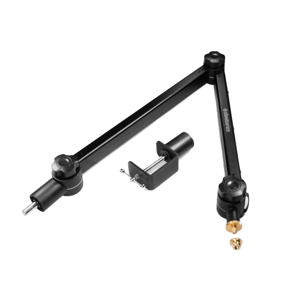 SteelSeries Alias/Alias Pro Mic Boom Arm - For Gaming, Streaming, and Podcasting - 360° Rotation - Desk Clamp - Folding Scissor Design - Hidden