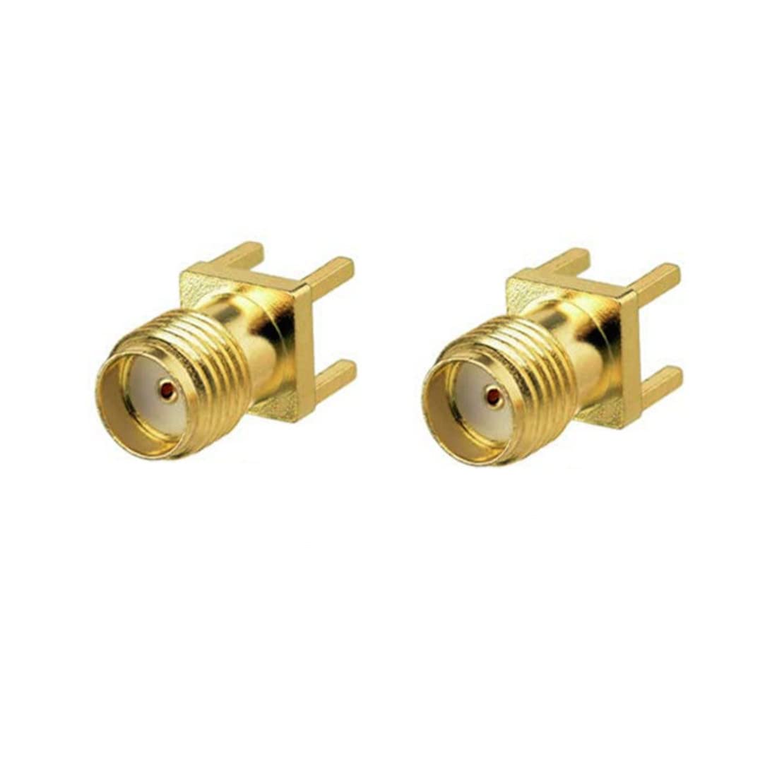 GDQLCNXB 20Pcs SMA Female PCB Panel Edge Mount Connector Straight Solder RF Coaxial Adapter