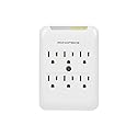 Monoprice Power & Surge - 6 Outlet Surge Protector Slim Wall Tap - White | UL Rated, 540 Joules With Protected Light Indicator