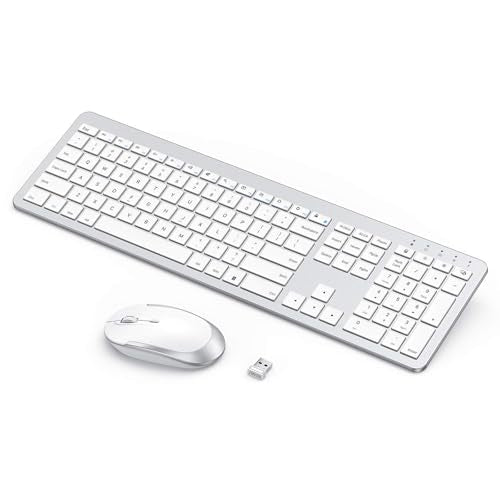 seenda Wireless Keyboard and Mouse Combo, Rechargeable Quiet Keyboard Mouse, Sleek and Ultra Thin Design, Full-Size with Number Pad for Windows