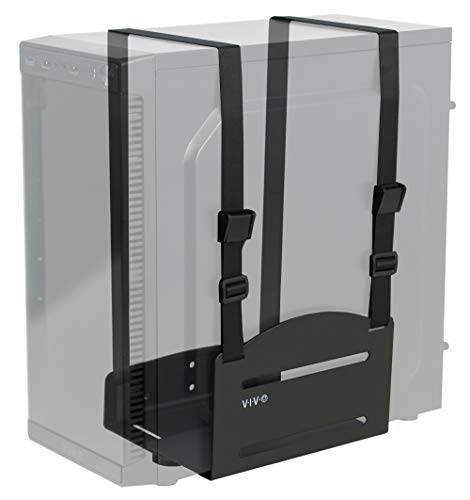 VIVO Black Universal PC Wall Mount with Straps, MOUNT-PC03V