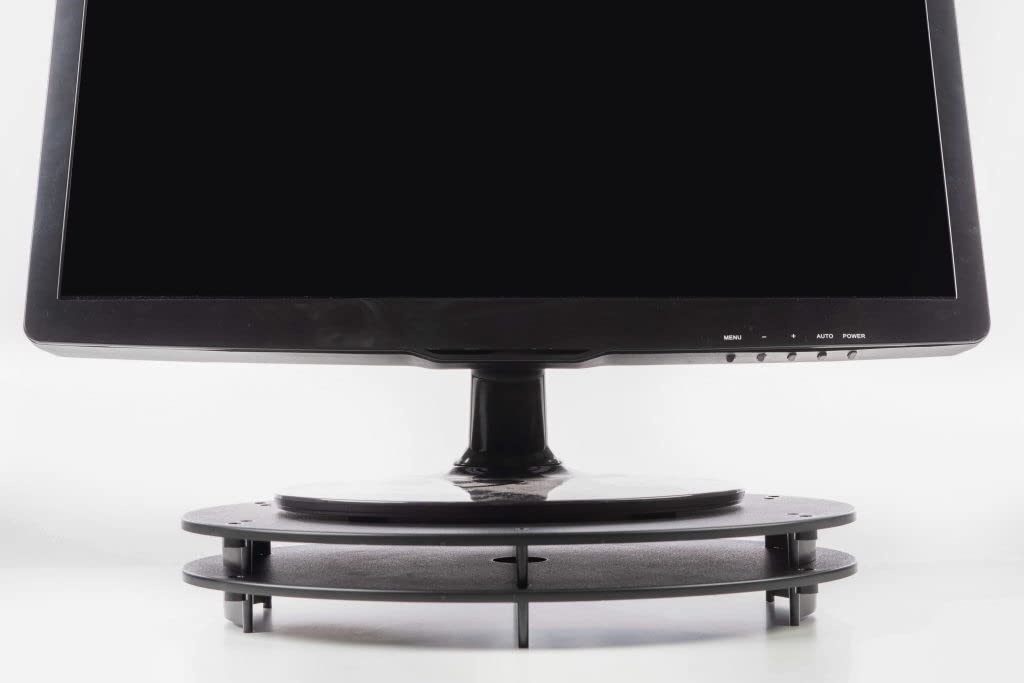 Vu Ryte Stackable 1 Inch Computer Monitor Riser Stand, Oval, Black, VUR 8800 4-Pack