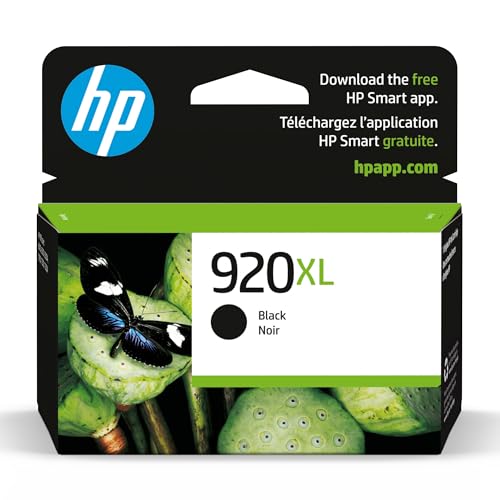 HP Original 920XL Black High-Yield Ink Cartridge | Works OfficeJet 6000, 6500, 7000, 7500 Series | CD975AN