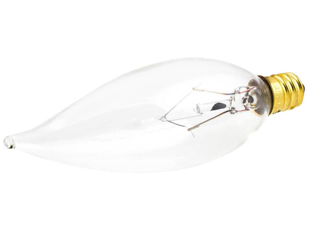 Bulbrite Incandescent CA10 Candelabra Screw Base (E12) Light Bulb, 25 Watt, Clear