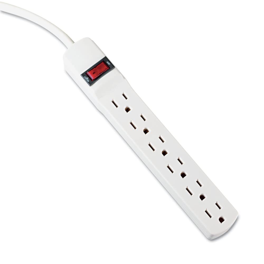 Innovera 73315 Six-Outlet Power Strip, 15-Foot Cord, 1-15/16 x 10-3/16 x 1-3/16, Ivory