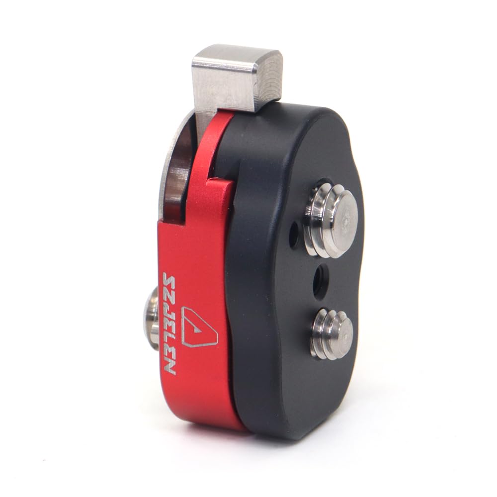 SZJELEN Mini Quick Release Plate System with 3/8 Screws M3 for Camera Monitors, Arms, Accessories, Microphones, Key Lights (Red)