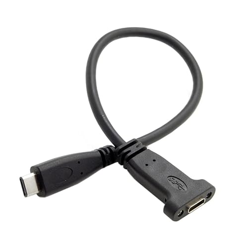 chenyang CY USB C to C Cable USB 3.1 Type C Male to Female Data Extension Cable with Panel Mount Screw Hole