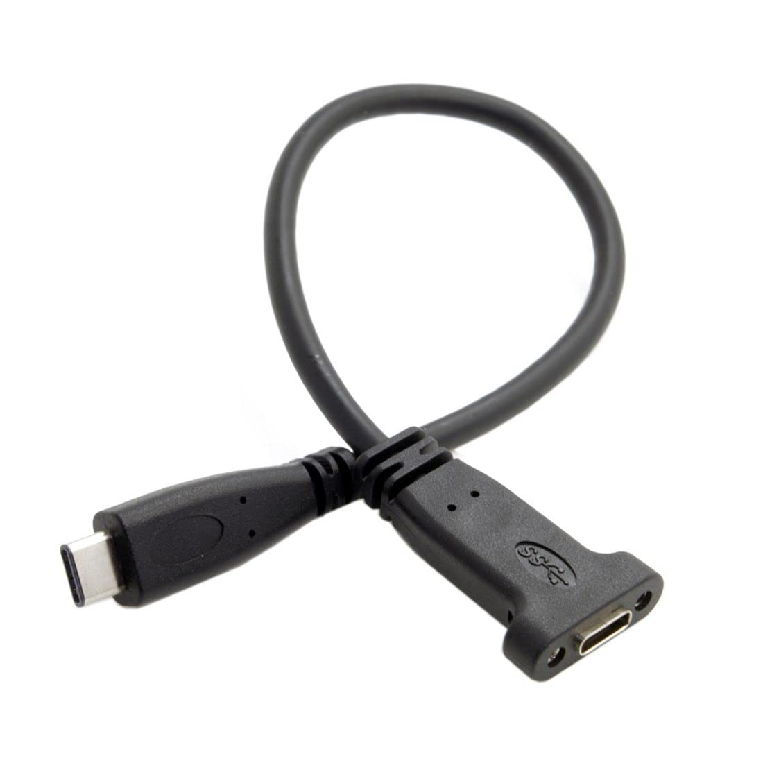 chenyang CY USB C to C Cable USB 3.1 Type C Male to Female Data Extension Cable with Panel Mount Screw Hole