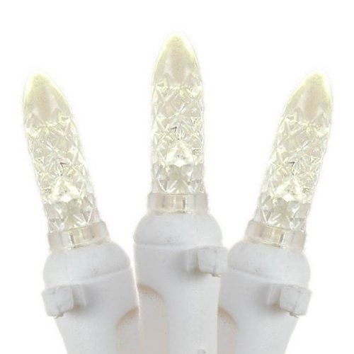 Novelty Lights LED Icicle Lights Warm White, 15 Feet 150 LED M5 Bulbs on 30 Drops with 6 Inch Spacing, 12-32" Drops, Commercial Grade White Wire