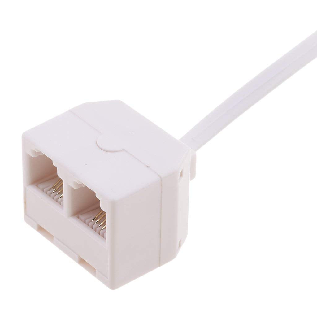 Telephone Splitters,RJ11 6P4C Duplex Wall Jack Adapter Dual Phone Line Splitter Wall Jack Plug 1 to 2 Modular Converter Adapter for Office Home ADSL