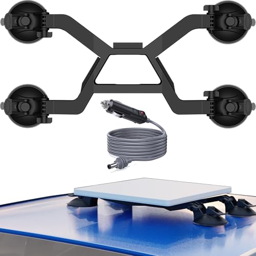 Starlink Mini Mount - Suction Cup Mount & Included 10ft Car Charger Cable | 220lbs Connection Strength | Starlink Mini Accessories Car, RVs, Boats