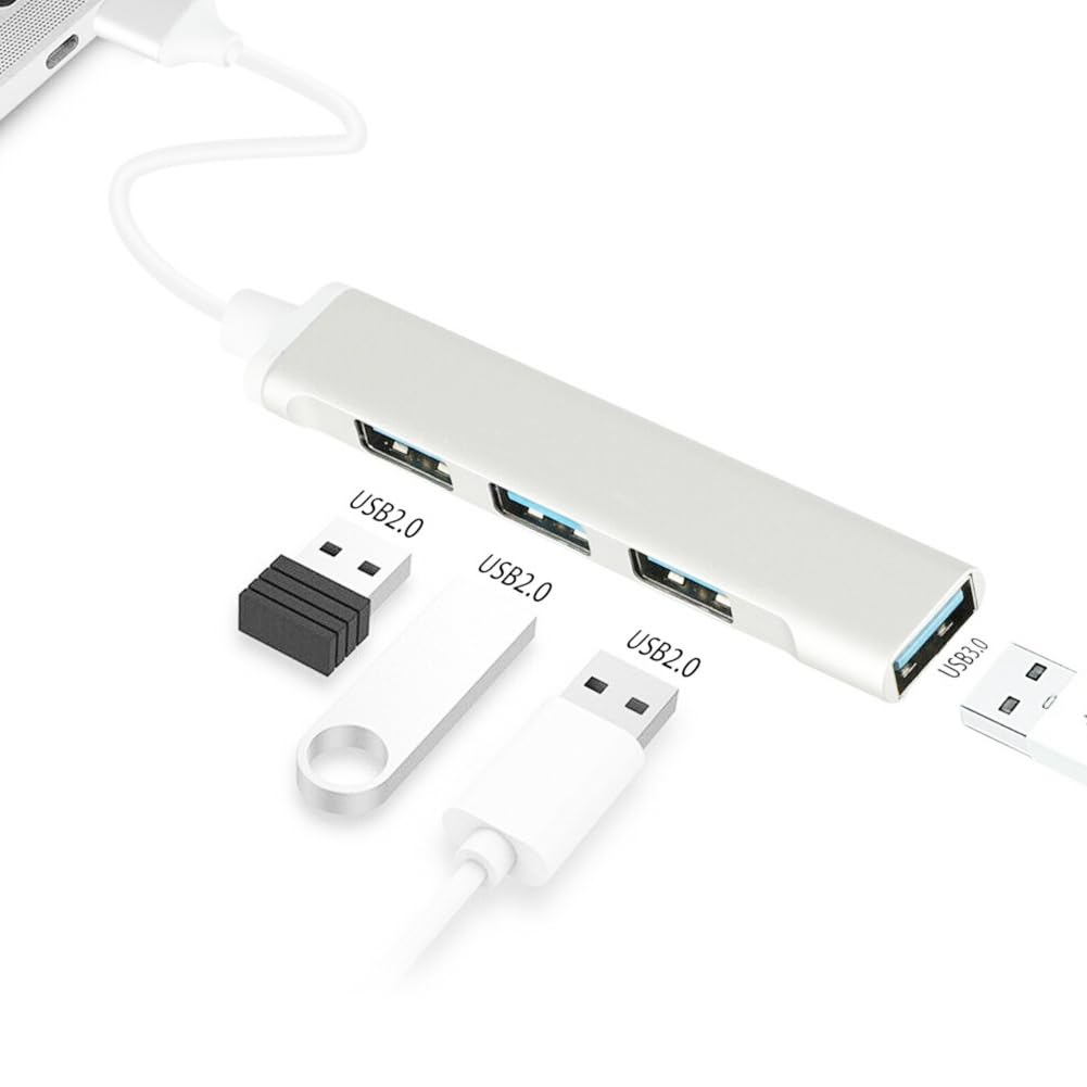 BudgetBundles US 2-4 Pcs USB 3.0 4 Port Hub Splitter Slim Sleek Aluminum PC Mac Laptop Desktop (2 Pack)