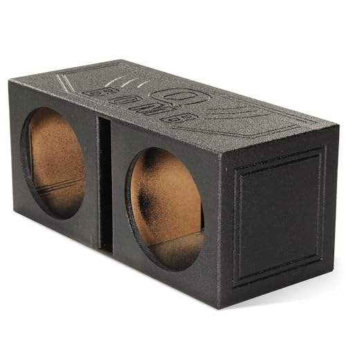 Q Power 12" Dual Subwoofer Box, High-Performance Vented Speaker Enclosure