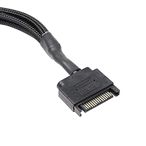 XMSJSIY SATA to 3 Pin 4 Pin Fan Adapter,15pin SATA to 4 x 3 pin / 4 Pin 12V PC Case Fan Splitter Extension Power Cable Adapter-28cm-2pcs