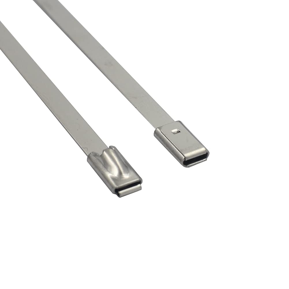 DGOL 110 packs 3 Sizes 304 Stainless Steel Cable Ties Wrap 5.9, 9.9, 11.8 inch Heavy Duty Self Locking Metal Zip Fence Repair Tie Clamps Kit