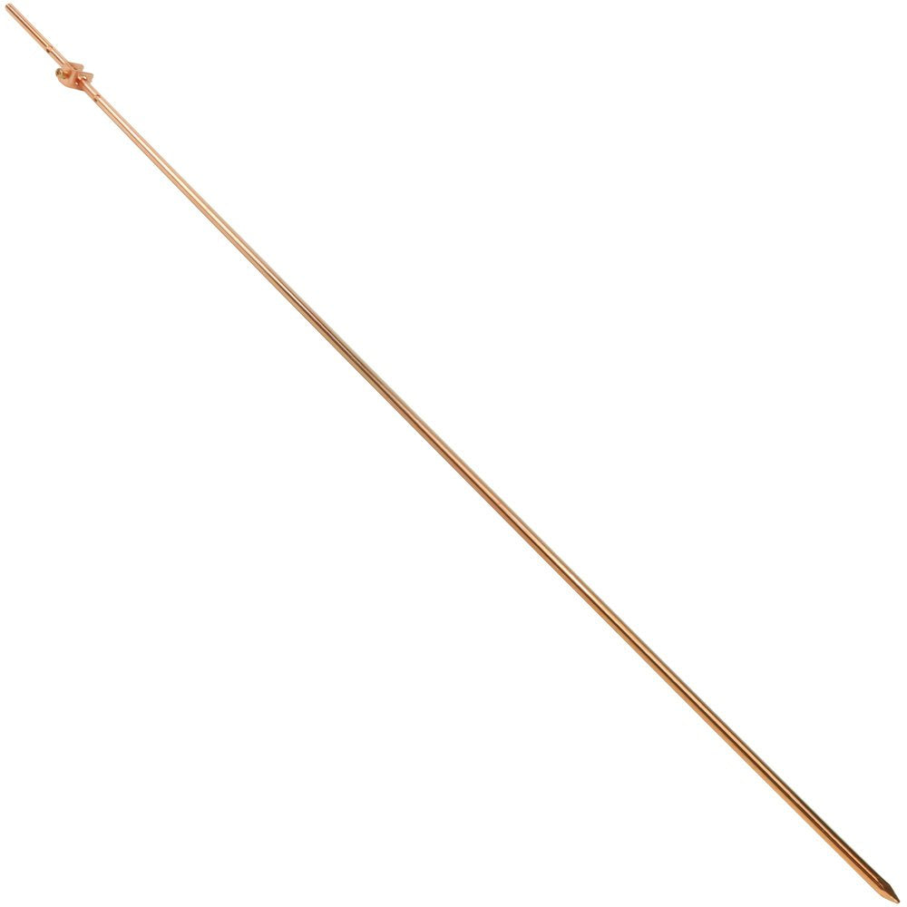 Skywalker - 4ft Ground Rod with Attached Wire Clamp | Copper Grounding Rod Protects Electric Fences, Antennas, Generators, Satellite Dishes