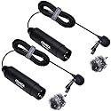 COMICA XLR Microphone CVM-V02O 2 Pack 14.76 fts Phantom Power Omni-Directional Lavalier Lapel Microphone for Canon Sony Panasonic Camcorders Zoom H4n