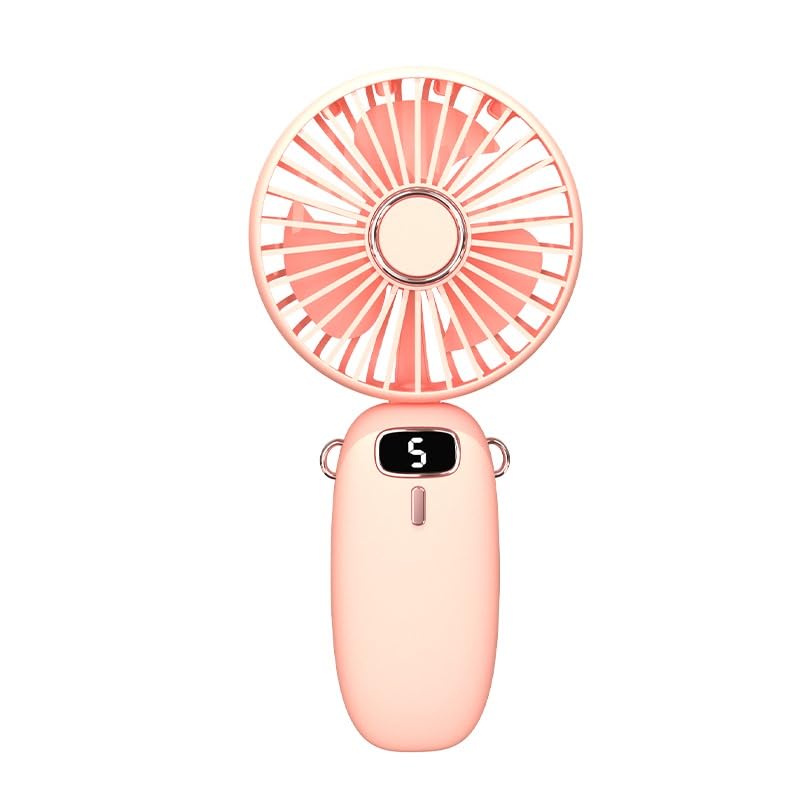 ICONIUM Mini Handheld Fan, USB Rechargeable 5-Speed Foldable Personal Fan, Portable 90° Adjustable Desk Fan (WHITE)