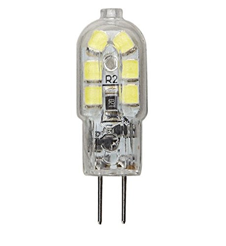 G4 LED Light Bulbs G4 Bi-Pin Base 1.5W (20W Halogen Bulb Equivalent) 12V Daylight White 6000K LED Bulbs for Landscape Ceiling Under Counter Puck
