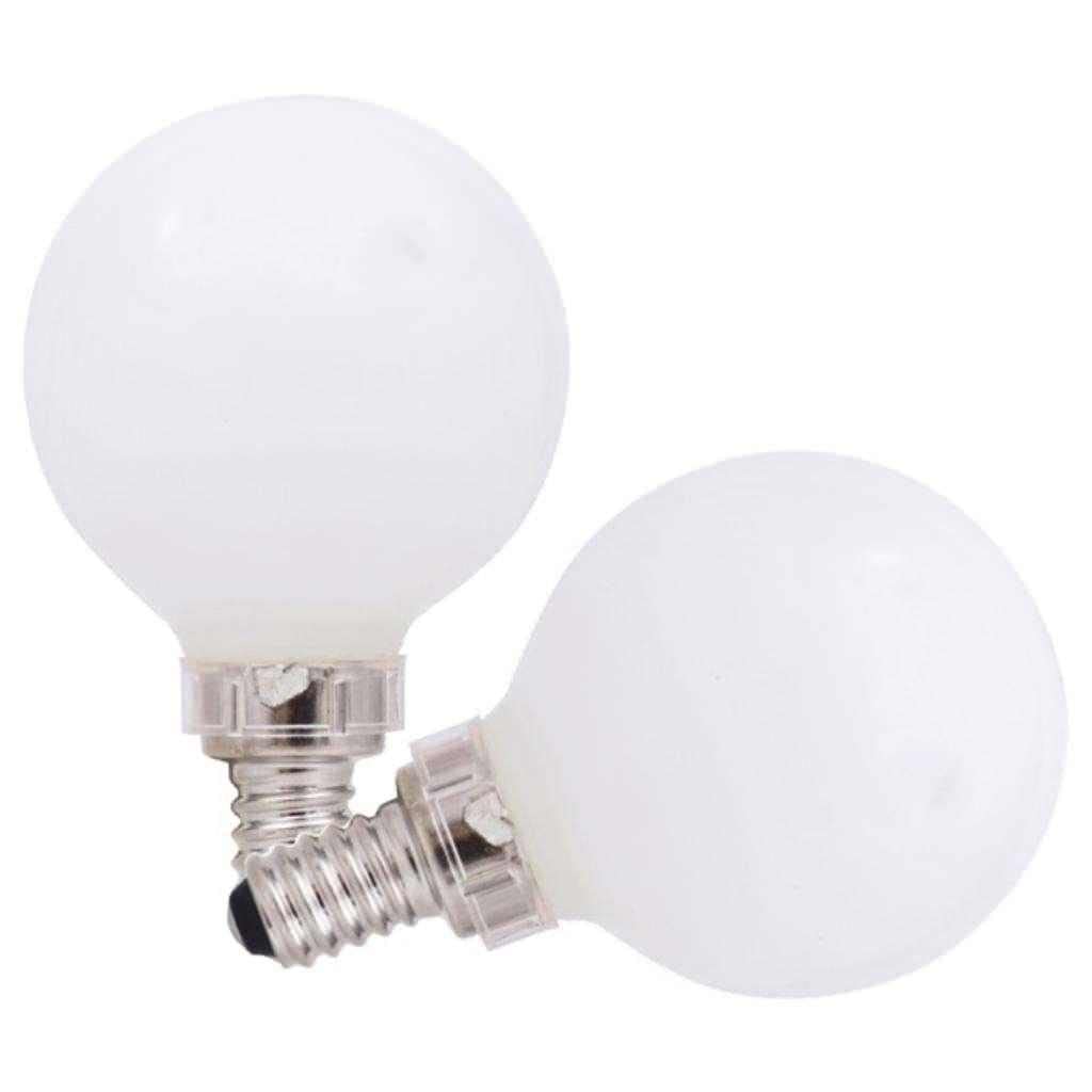 SYLVANIA 5.5 Watt G16.5 Globe LED Light Bulb, Candelabra Base (E12), 2700K Warm White, Frosted, Dimmable, 500 Lumens, 2 Pack