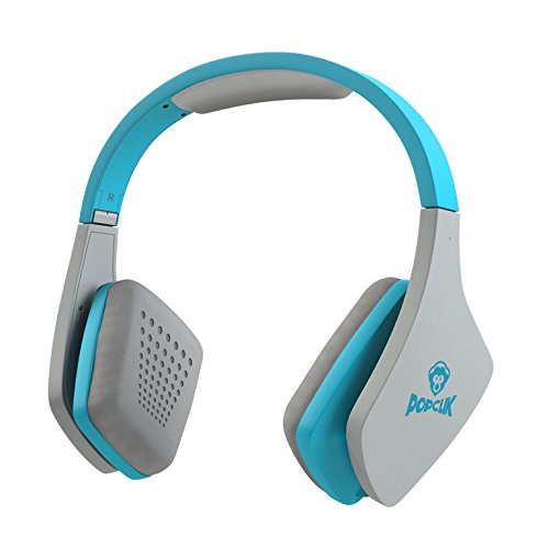 PopClik Jump! Headphones in Light Blue Lightweight Over The Ear 32 Ohms Impedance