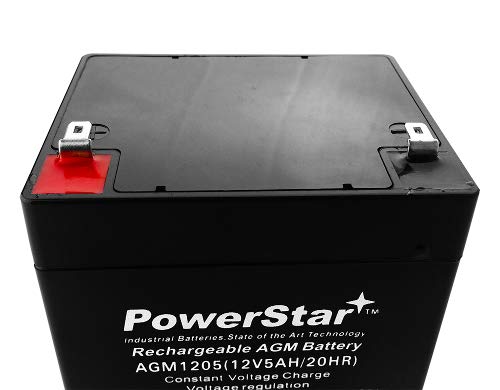 PowerStar 12V 5AH Rechargeable Sealed Lead Acid Battery, AGM