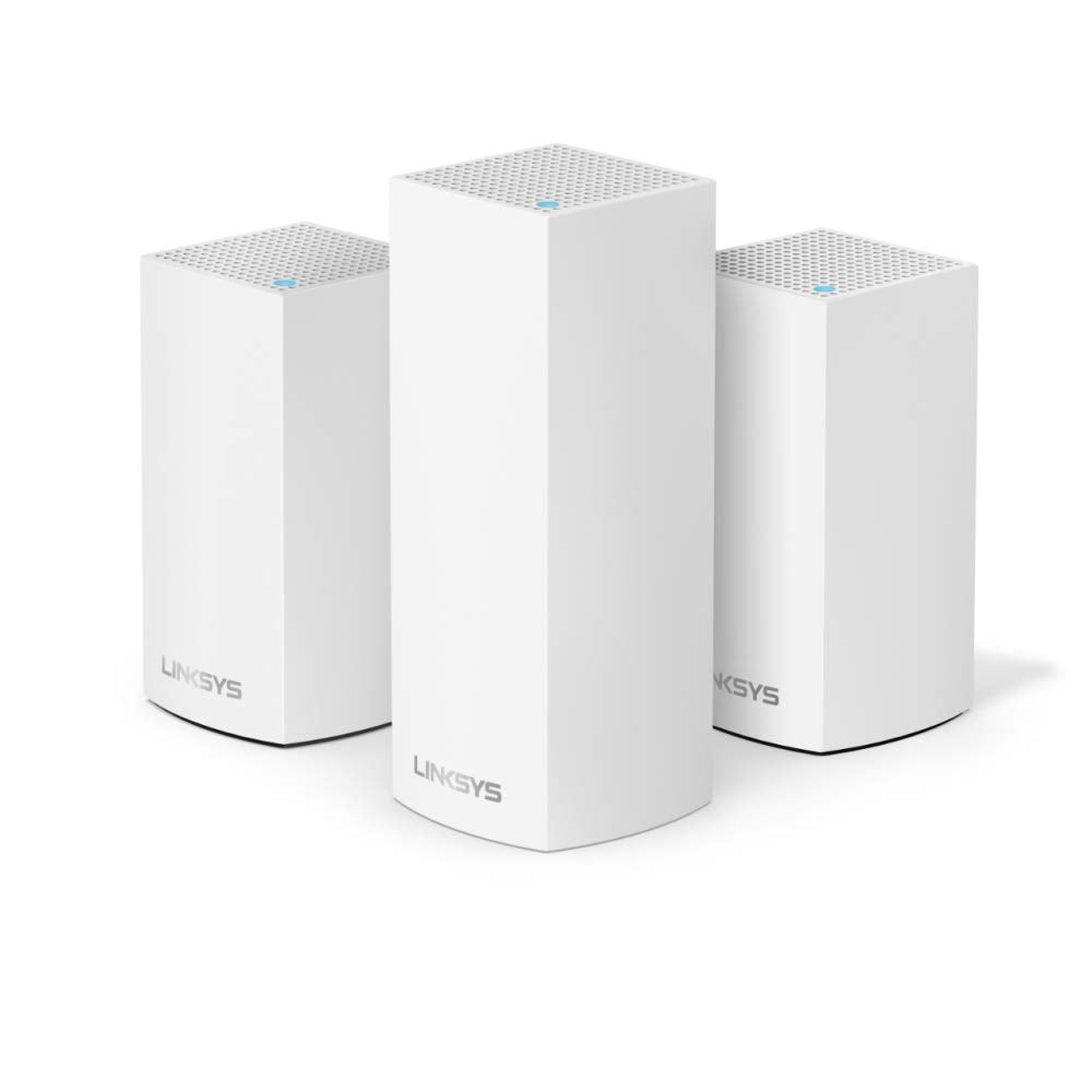 Linksys Velop Triband AC4600 Intelligent Mesh WiFi Router Replacement System 3 Pack Coverage up to 5 000 Sq Ft