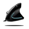 Adesso Wired Vertical Ergonomic Illuminated Optical 6-Button USB Mouse - Right Hand Orientation, Black