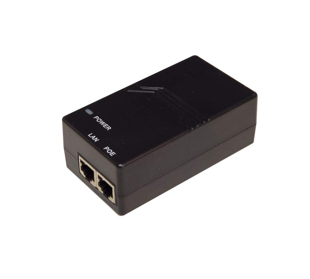 24V 1A 24W 10G Desktop UL Certified Passive PoE Inserter with North American Power Cord. PoE Pinout: 45+ ; 78-