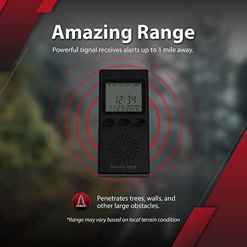Wireless Driveway Alarm Portable Receiver PR-4000 - Compatible with Dakota Alert 4000 Transmitters | Battery-Powered Monitor Comes with USB Charger