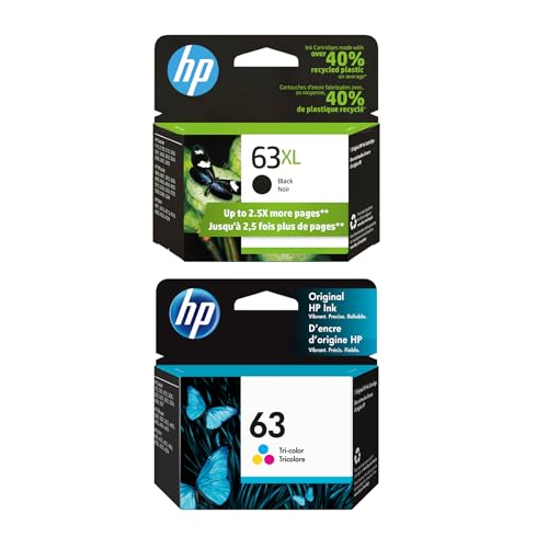 HP 63XL Blk/63 CMY Original Ink Bundle for DeskJet 2100/3600 Envy 4500/5000