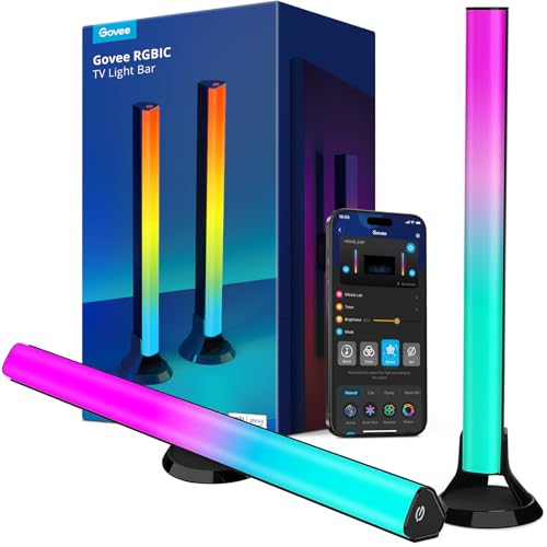 Govee RGBIC Light Bars, 15 Inches WiFi TV Backlight Suitable for 45-70 inch TVs, Smart Light Bars with Multiple Placement Options, Work with Alexa