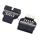 chenyang 2 Pack USB 2.0 Front Panel Header 9/10Pin Male/Female to 19/20Pin Male/Female Mainboard Header Gender Changer Connector Adapter