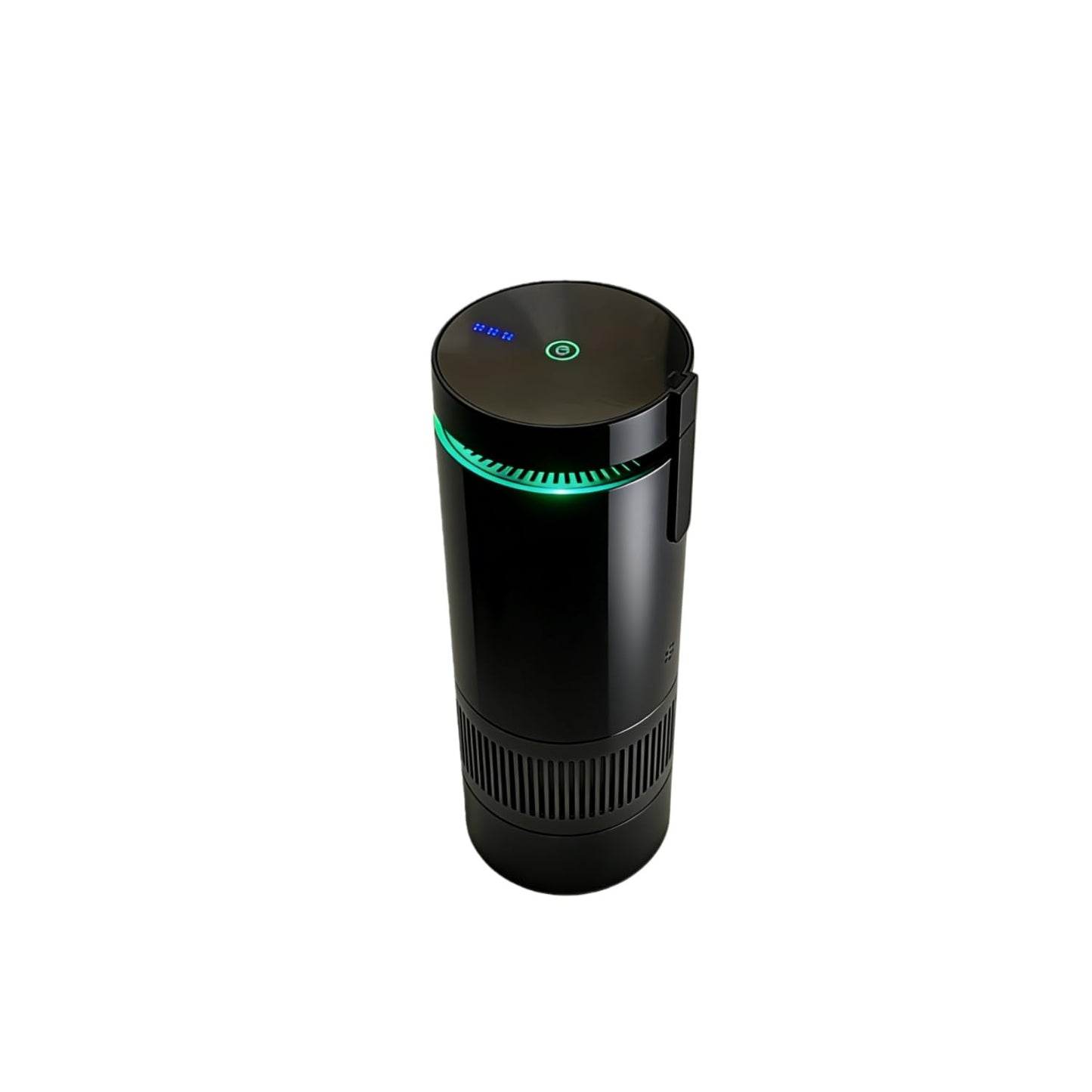 Aluminum alloy Portable Air Purifier for Car and Home, Black, DC 5V, 15 CFM Airflow, Negative Ion Purification, 3-Speed Adjustment, Quiet Operation