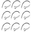 Tricon Universal Small Clamp Bluetooth Ear Hook Loop Clip Replacement - Set of 9 Clear