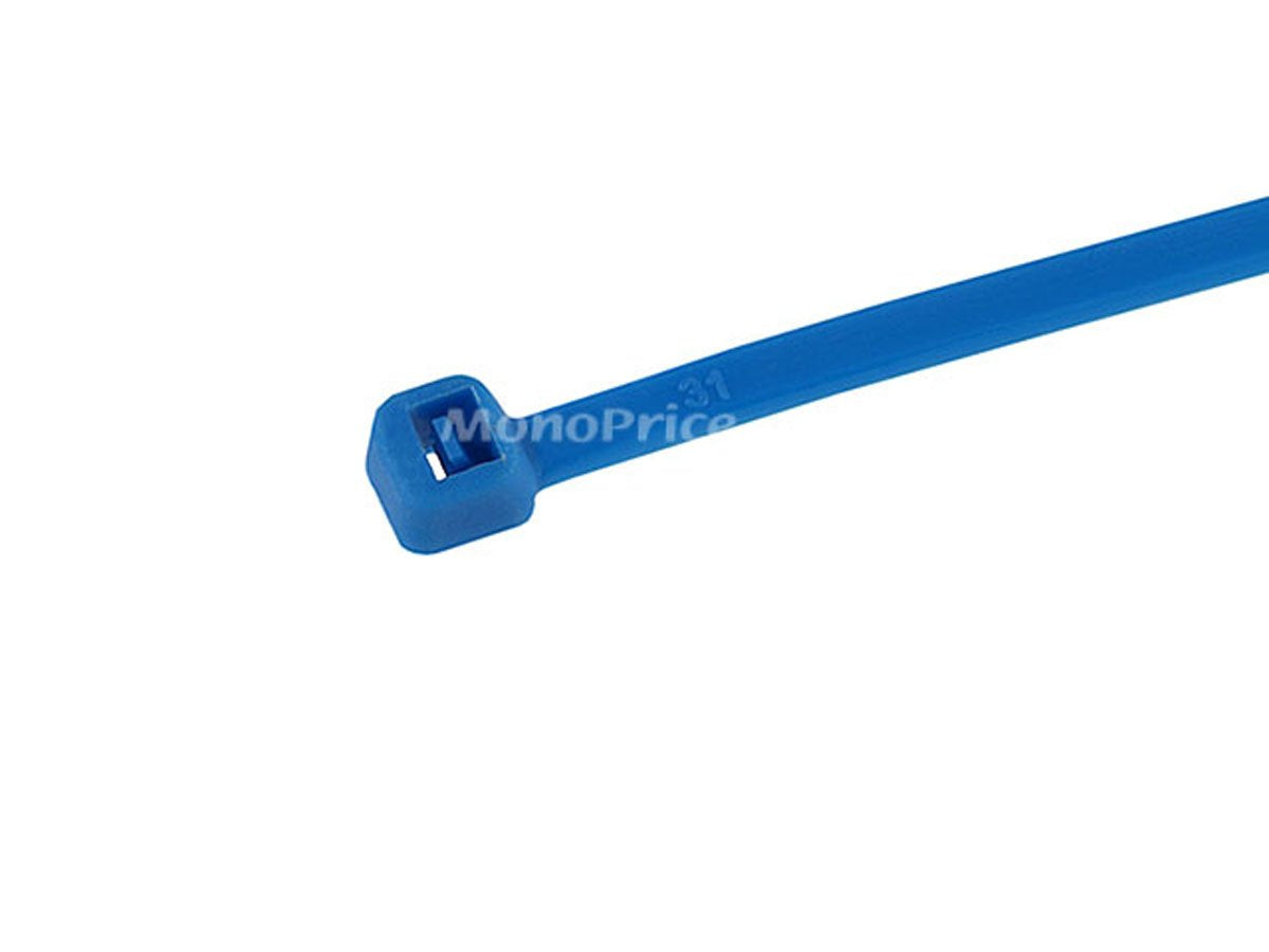 Monoprice Cable Tie 4 inch 18LBS, 100pcs/Pack - Blue