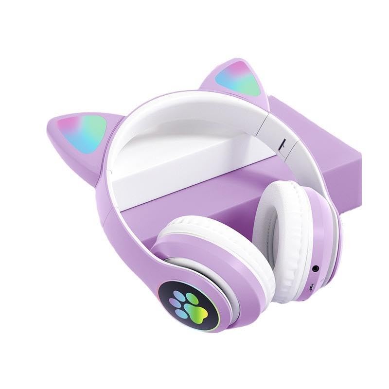 YUSONIC Kids Bluetooth Headphones, Kids Wireless Headphones with Microphone, HiFi Stereo Foldable Lightweight Headset (Lilac)