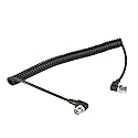 Superbat BNC Cable Coiled 3G/HD SDI Cable 3ft 75 Ohm BNC Jumper Right Angle for Cameras and Video Equipment?Support HD-SDI/3G-SDI?SDI Cord