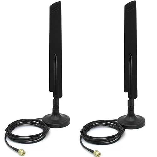10dBi Dual Band 6E 6GHz 2.4GHz 5GHz RP-SMA WiFi Antennae with Extension Cable Magnetic Base for PC Desktop Computer PCI PCIe Bluetooth WiFi 6E Card