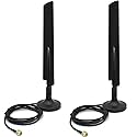 10dBi Dual Band 6E 6GHz 2.4GHz 5GHz RP-SMA WiFi Antennae with Extension Cable Magnetic Base for PC Desktop Computer PCI PCIe Bluetooth WiFi 6E Card