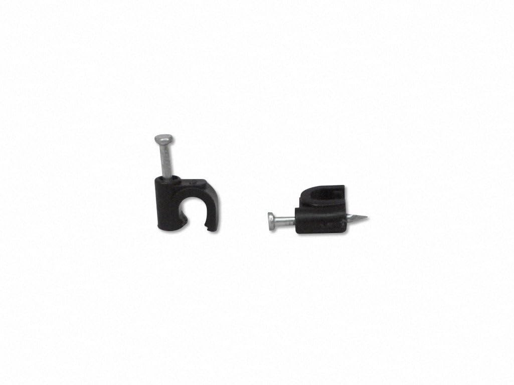 Your Cable Store 100 Pack Black Ethernet / RG59 / 6mm Nail In Cable Clips