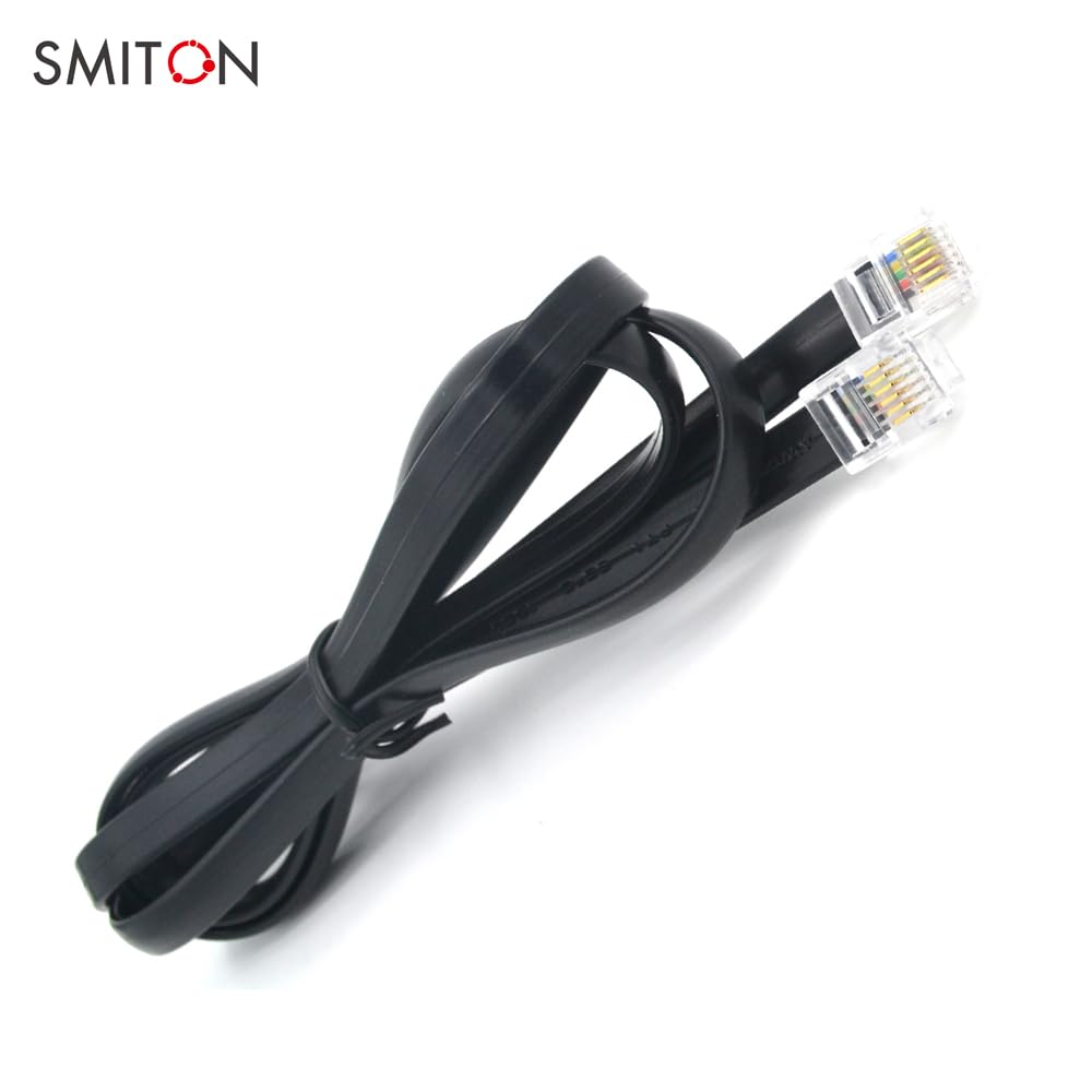 SMITON Black Color 3FT 6P6C RJ12 Telephone Cord