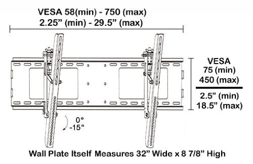 Black Tilting/Tilt Wall Mount Bracket for Panasonic Viera TC-37LZ85 (TC37LZ85) 37" LCD HDTV Television/TV