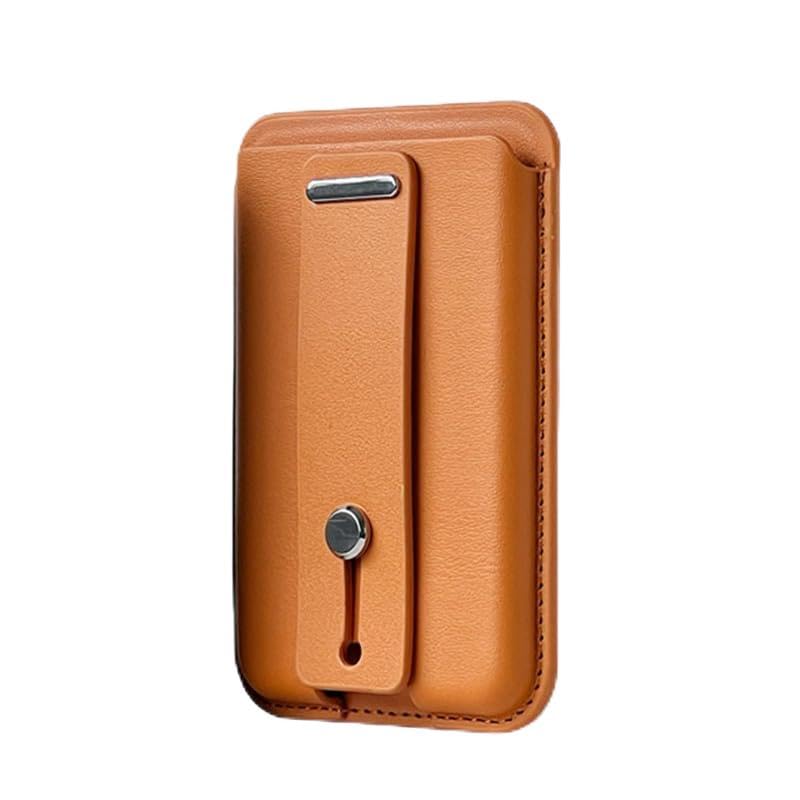 zhuja Phone Wallet Stand, Strong Magnetic Cellular Card Holder for iPhone 17/16/15/14/13/12 Series, Vegan Leather Magnetic Cell Wallet