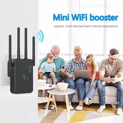 Newest WiFi Extender, 1200Mbps Signal Booster Amplifier for Home Up to 9900 sq.ft, 2.4GHz & 5GHz Dual Band Wireless Repeater with Strong