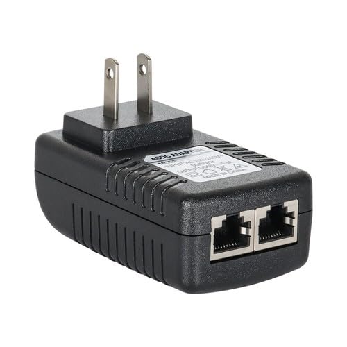 8X 48V 0.5A Passive PoE Power Injector Kit - for IP Cameras & VoIP Phones, US Plug, AC 100-240V Input, 24W DC Output, Certified Safety