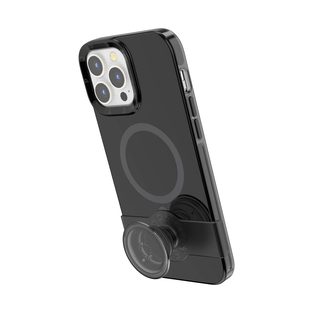 PopSockets iPhone 13 Pro Max Case with Phone Grip and Slide, Wireless Charging Compatible - Black