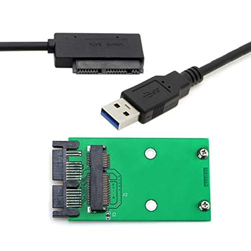 Cablecc USB 3.0 to mSATA 50Pin SSD & 1.8" Micro SATA 7+9 16pin Adapter Add on Cards PCBA USB 3.0 to mSATA 50Pin SSD & 1.8" Micro SATA 7+9 16pin
