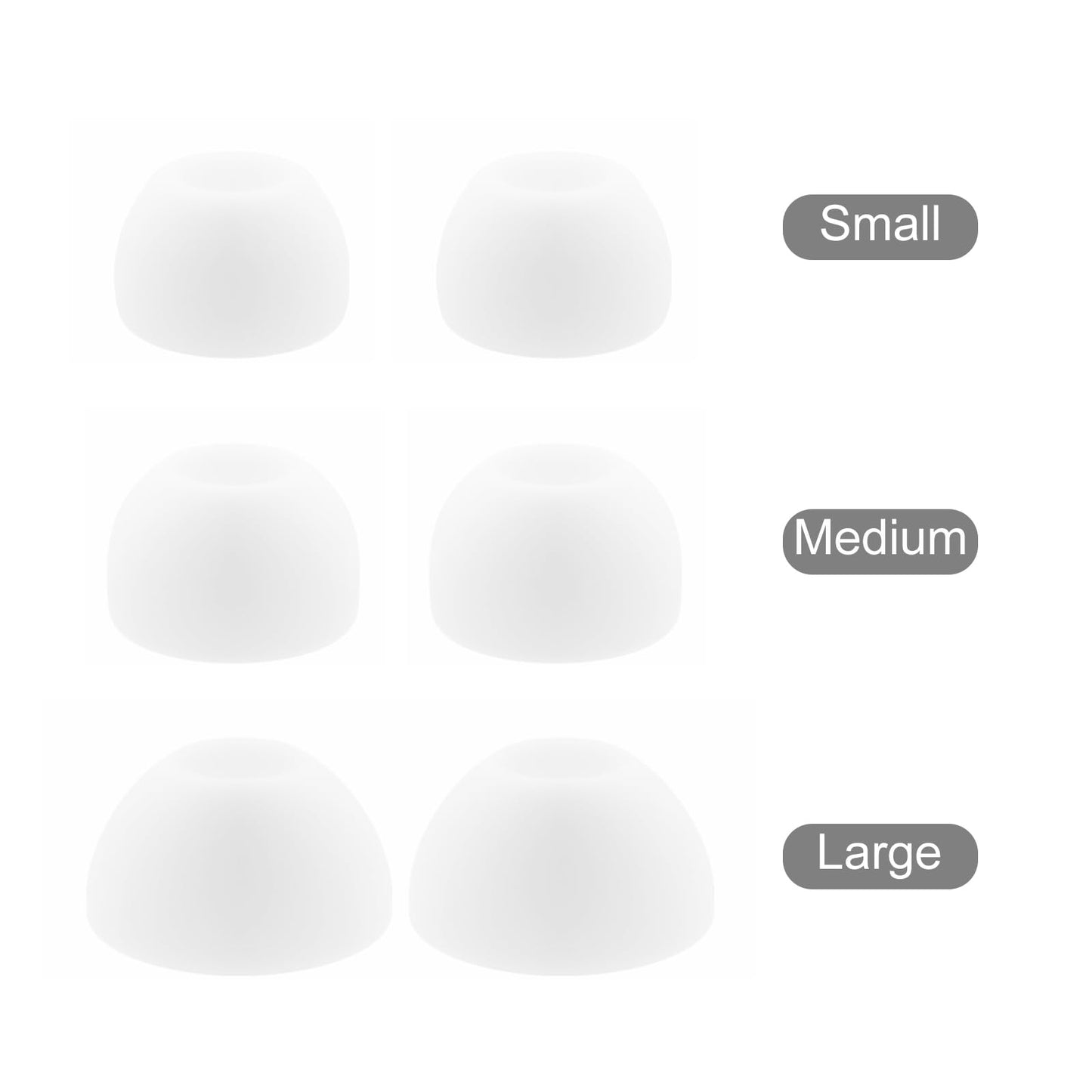 Ear Tips Replacement for JBL Vibe Beam/JBL Vibe Beam 2 / JBL Tune Beam Earbuds, Silicone Earbuds Tips, 9 Pairs (S/M/L) White