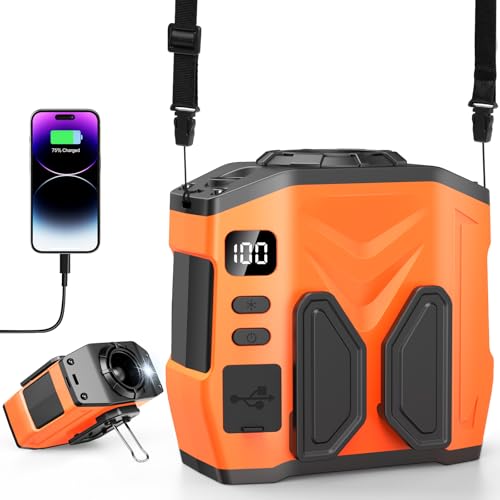 OCOHW Portable Personal Waist Fan Rechargeable, 10000mAh 13500RPM 5 Speeds